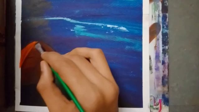 Night undre the stars/ milky night sky painting / Beautiful Easy painting tutorial