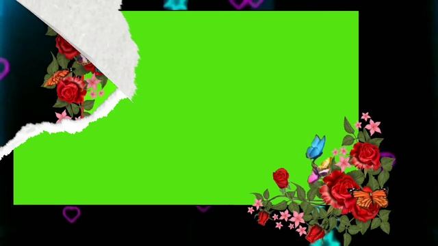 LATEST GREEN SCREEN EFFECT FLOWERS BORDER FRAME FOR VIDEO EDITING@GREENSCREEN1