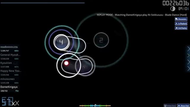 Ni Sokkosusu - Blade Dance [Hard] (Osu Replay)