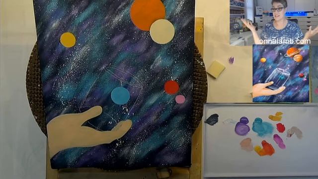 Easy Acrylic Painting Glittering Galaxy @lonnalamb