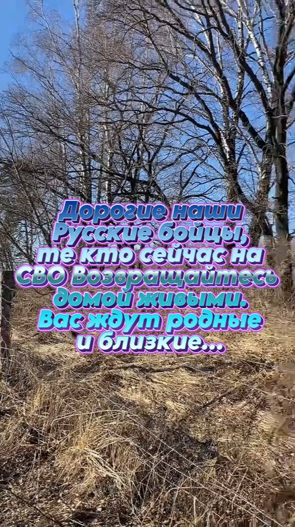 Дорогие наши, Русские бойцы СВО. Победа будет за нами! Мы вас любим и ждём!