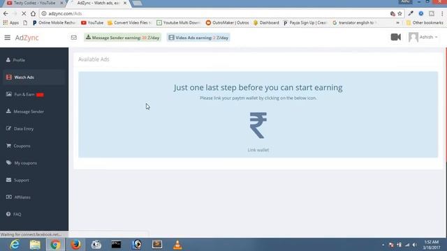Make money online 100 point on 10 Rs paytm from adzync in hindi