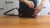Сумки оптом - Сумка-багет из натуральной кожи с клепками D17MK5
