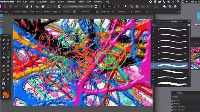 Affinity Photo : Brush strokes depth textures (using pens) tutorial how to (macros)