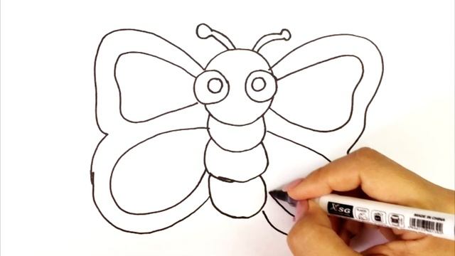 Сурет салу көбелек. Bolalar uchun kelebek chizish. How to draw a butterfly