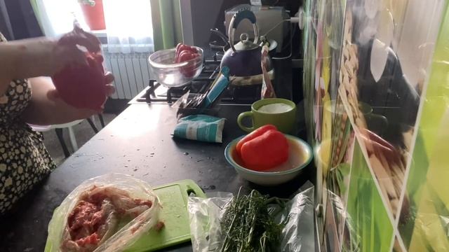 Готовлю и пою 🎵 перцы фаршированные 🫑 новый чайный набор