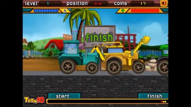Гонки на тракторах. Гонщик Боб. Игра мультик. Race on Rectors kids games.