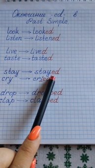 Как добавить окончание ed к обычному глаголу-шпаргалка.