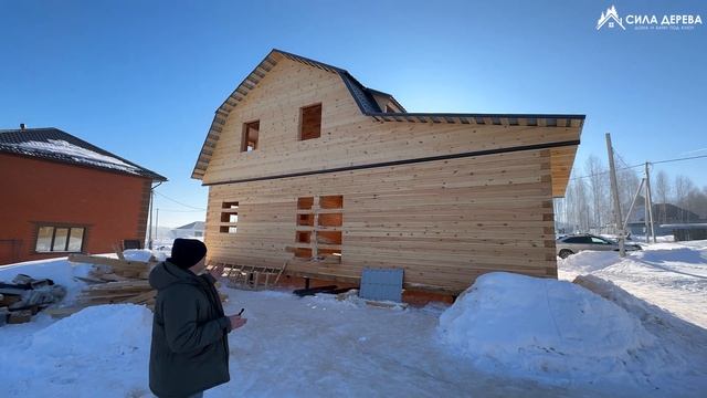 Дом из профилированного бруса 8×12 м в Томске | Строим качественно и по доступной цене!