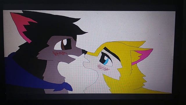 Art Trade with @Lostwavefan21  - Dog Roxanne and Dog Amos Accidental Nose Touch