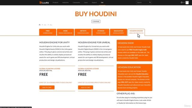 2. Установка Houdini и движка Houdini.