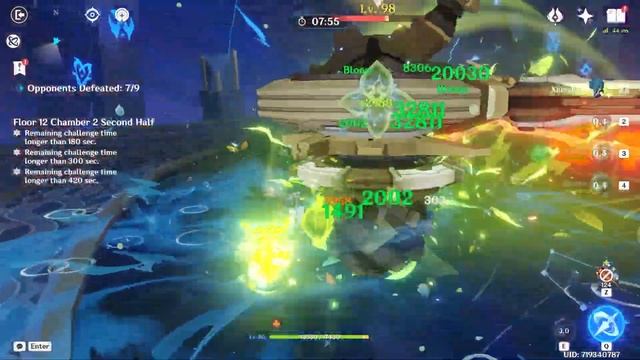 c0 Navia Hypercarry and c0 Nilou Bloom - Genshin Impact Spiral Abyss 4.8 Floor 12 Full Star Clear