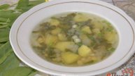 Постный суп из щавеля с нутом