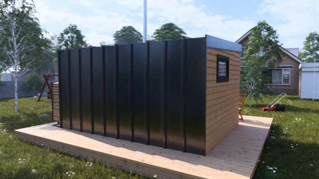 Современная баня в минималистичном стиле | 3D визуализация проекта | Визуализация бани Тольятти