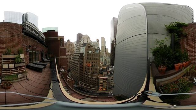 4K. Samsung gear 360° video from the 17th floor of the Omni Berkshire place hotel rooftop terrace.