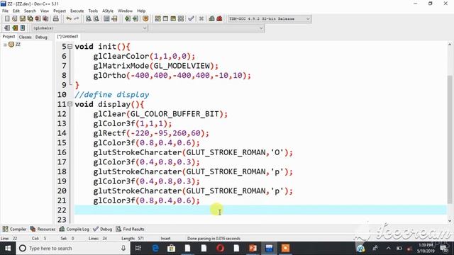 OpenGL tutorial: Stroke character drawing with source code(በአማርኛ )