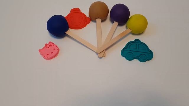 play-doh, colored balls, candy shapes