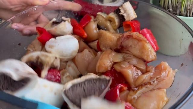 Chicken kebab and grilled vegetables | Best picnic recipe