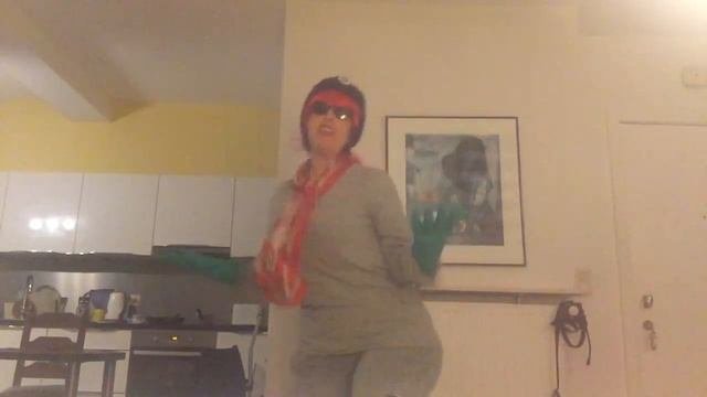 Sexy Cleaning Lady Dances Salsa