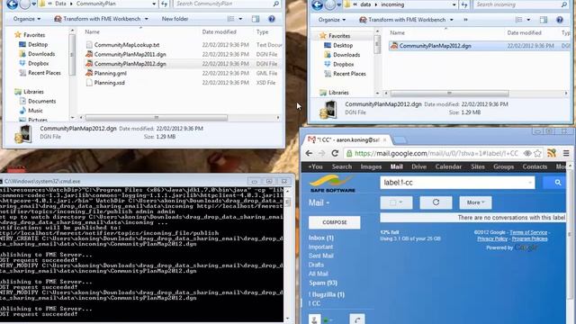 Drag and Drop Data Sharing with Email Notification