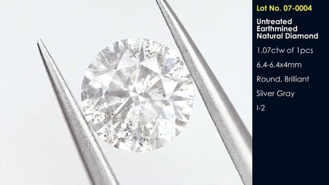 1.07tw 6.4mm Untreated Natural Silver Gray Diamond Round Brilliant 07-0004