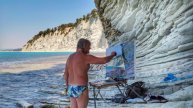 ГОЛУБАЯ БЕЗДНА.Красивейшее море и горы для живописи.Геленджик.