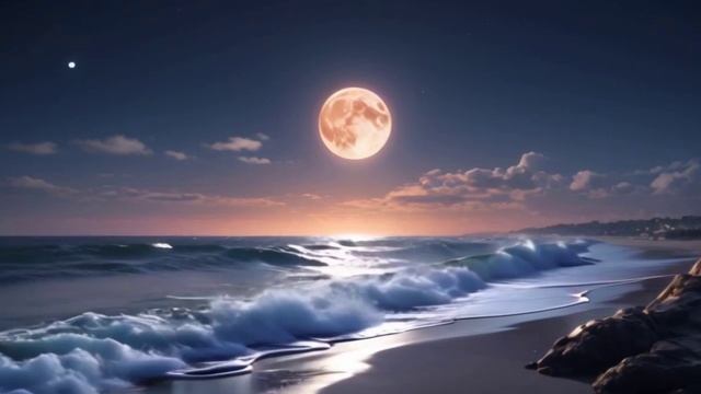 🌊🌕Небесная мелодия для глубокого сна. Лунное спокойствие: Волны под полной луной🌊🌕
