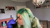 Bleaching my hair and dying it green | directions alpine green | Paige-Louise