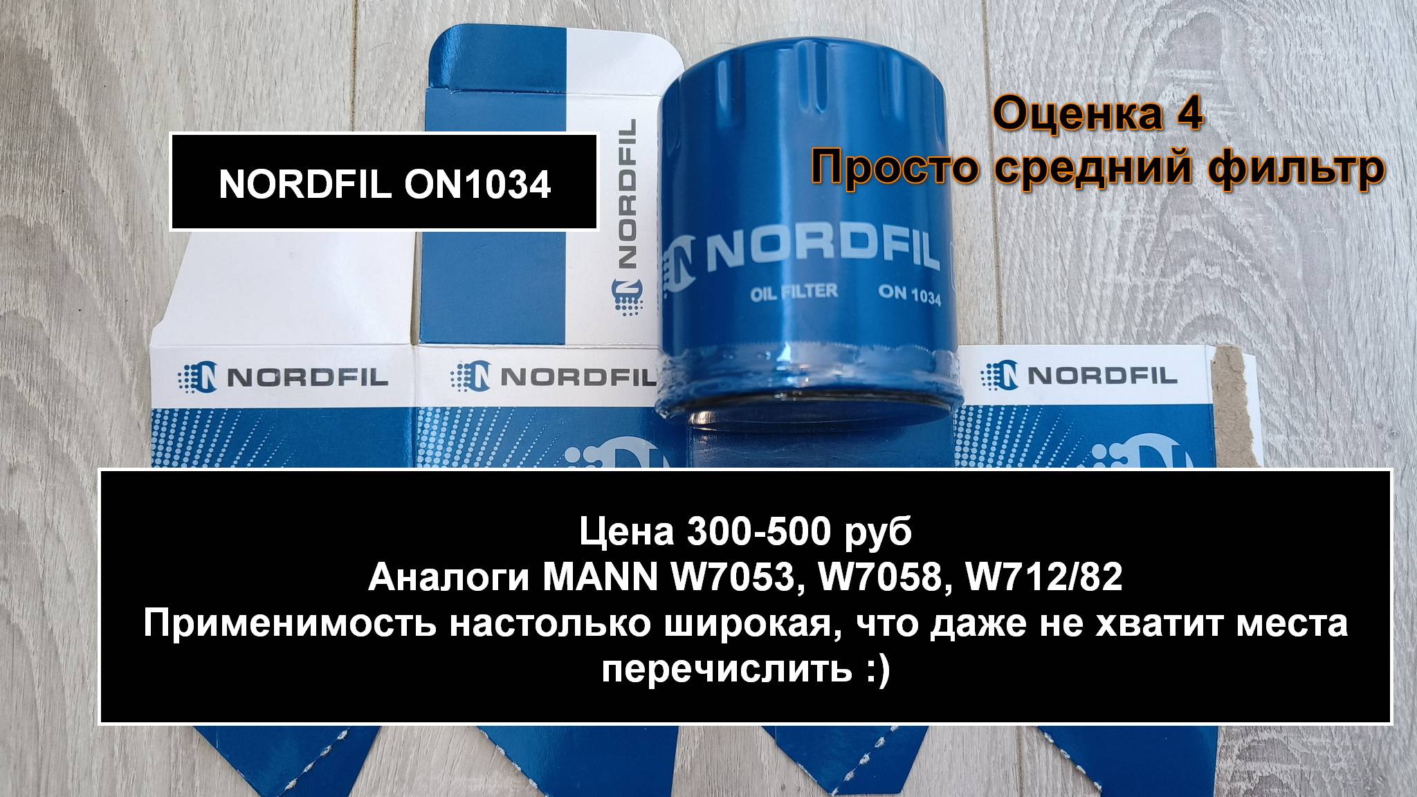 Распил масляного фильтра NORDFIL ON1034 (аналог MANN W7053, W705)