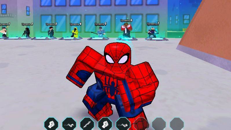 играю в симулятор человека паука в Roblox