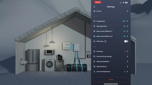 Solar Power System EPS mode with battery storage (EcoFlow SmartHomePanel)