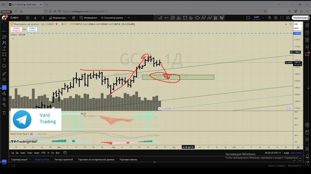 Ищем вход в сделку по золоту. Фьючерс на золото ( GC ) 25.03.2025