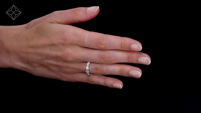 HG72 - Platinum Viola Emerald Cut Diamond Eternity Ring