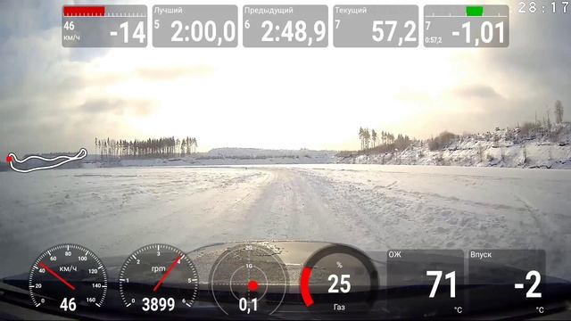 Сравнение поведения Subaru WRX STI в разных режимах полного привода DCCD на льду.