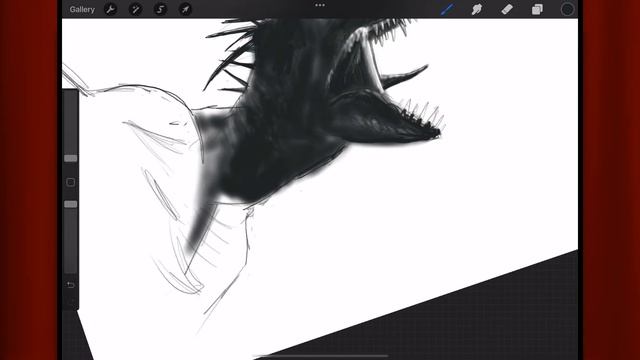 Halloween 2021 Special - Drawing the Spooky Scary Scorpios Rex E750 from Jurassic World on Procreat