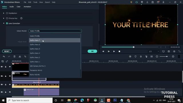 GOLDEN TITLE  INTRO | Wondershare Filmora Tutorial Class 4
