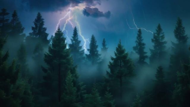 🌲💧Расслабляющая мелодия для сна. Безмятежный шторм: Ночной лес💧