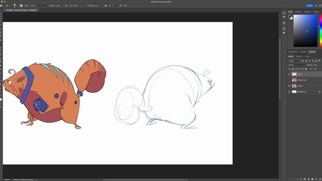 6)03 Making creature pose ready Timelapse