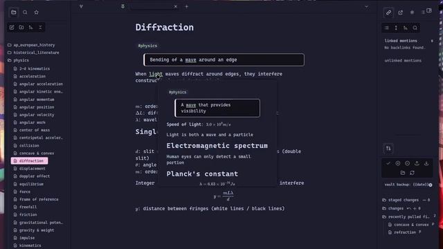 Obsidian Study Notes