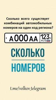 Сколько автомобильных номеров на один код региона? #авто #математика