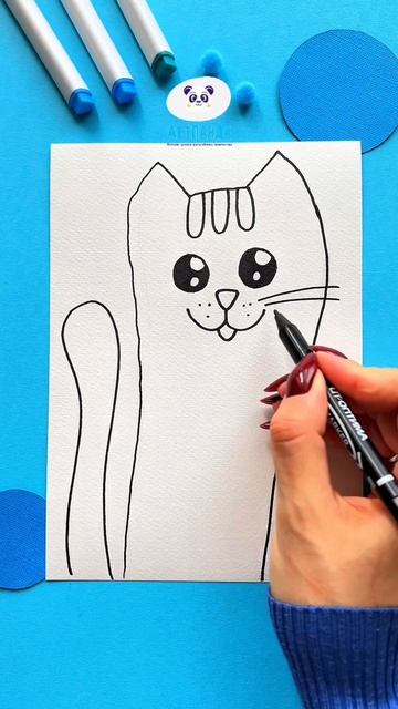КАК БЫСТРО НАРИСОВАТЬ КОТИКА?