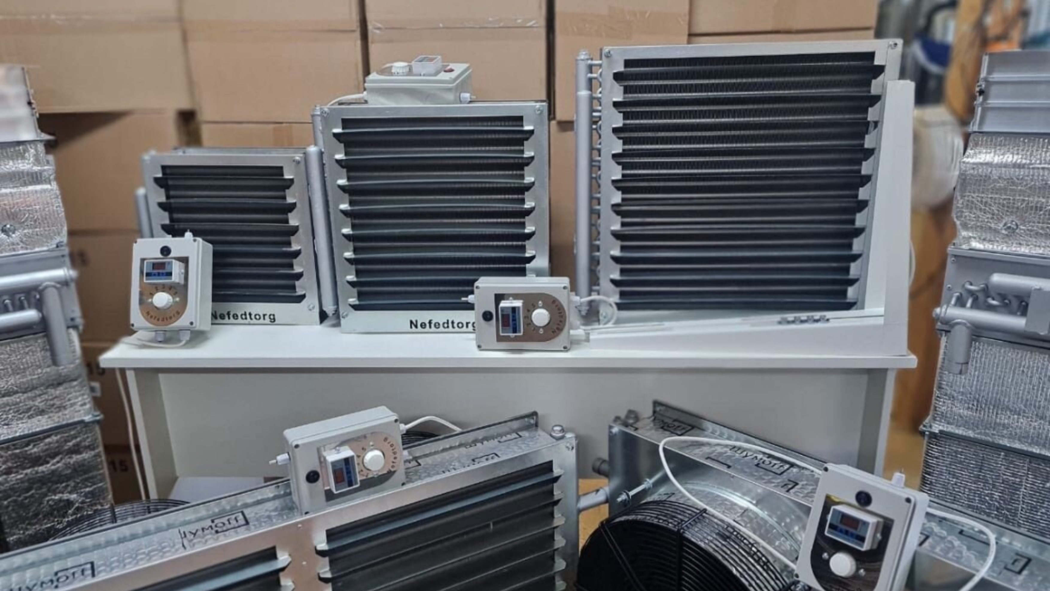 Отопление шиномонтаж. Тепловентилятор водяной Nefedtorg.