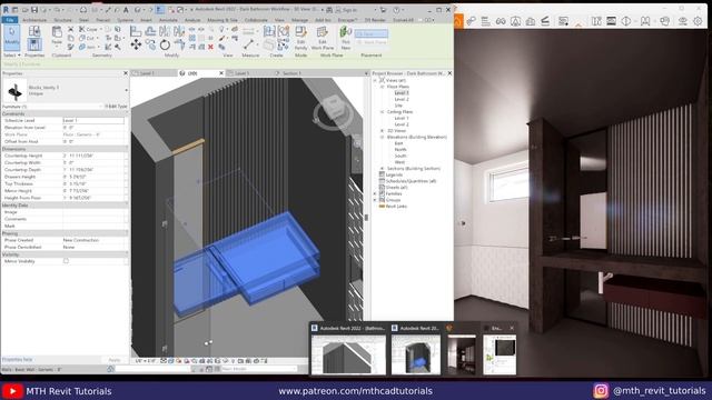 Modern Black & White Bathroom in Revit | Complete Design Tutorial