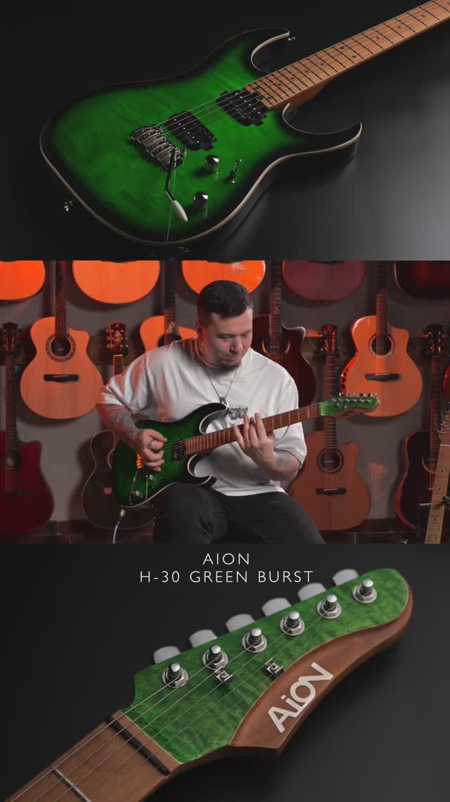 Электрогитара Aion H-30 green burst в деталях