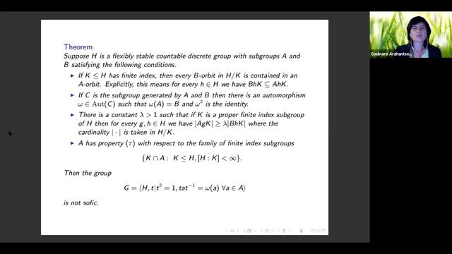Flexible stability and nonsoficity - Peter Burton