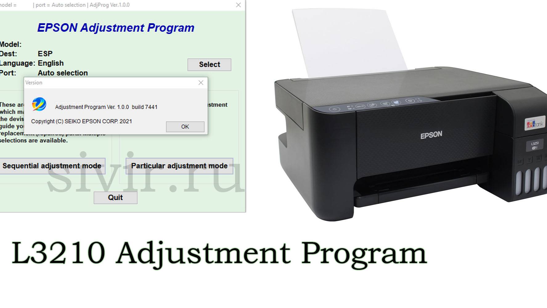 Adjustment Program L3210