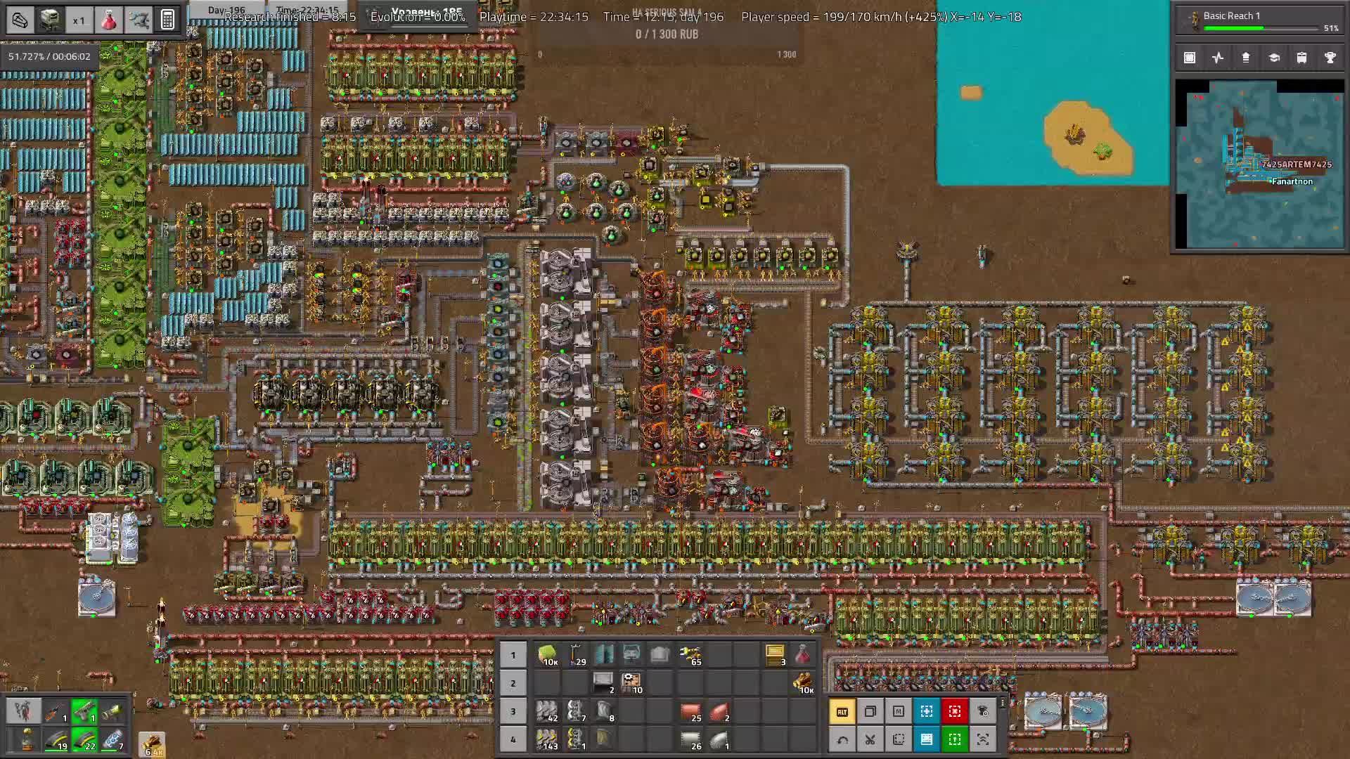 Новая система прокачки, Sea block ,Factorio , 7 запуск