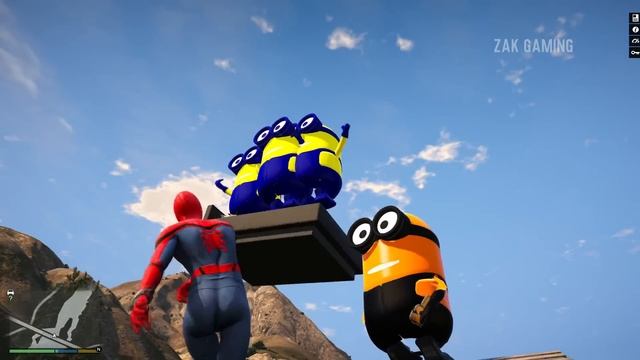 GTA 5 Crazy Ragdolls Spiderman VS Minion (Funny momments)