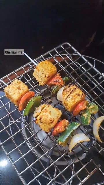 Panner Tikka on stove withno Oven tandoori grill style homemade #nooven #shorts #pannertikka #panne