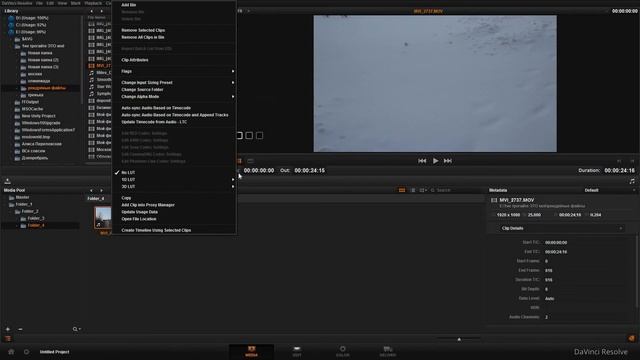 третий урок по программе "DaVinci Resolve" - настройка исходника